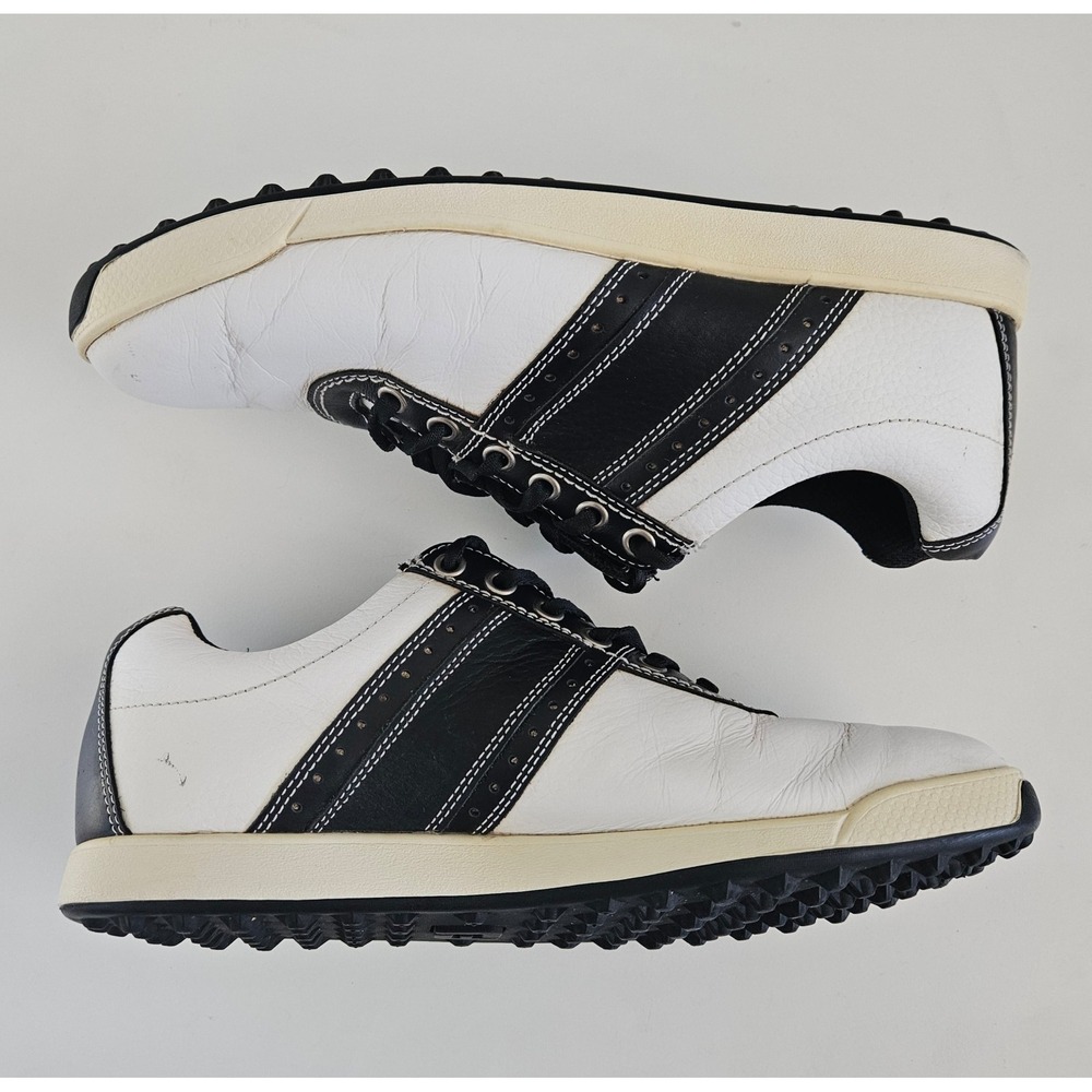 Footjoy Contour Casual Golf Shoes Men 8.5 M Black/White Spikeless Sneakers 54086